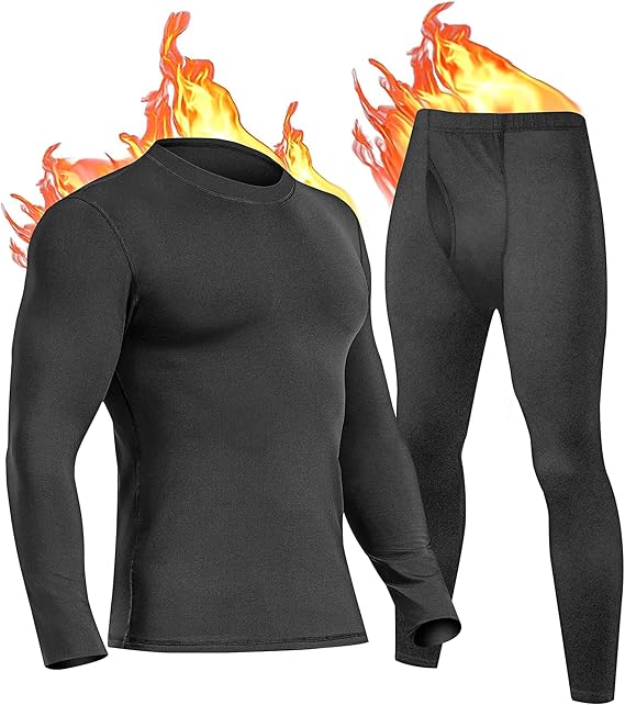 UNIQUEBLLA Long Johns Thermal Underwear Set for Men