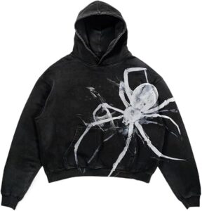 Y2K Halloween Spider Print Hoodie