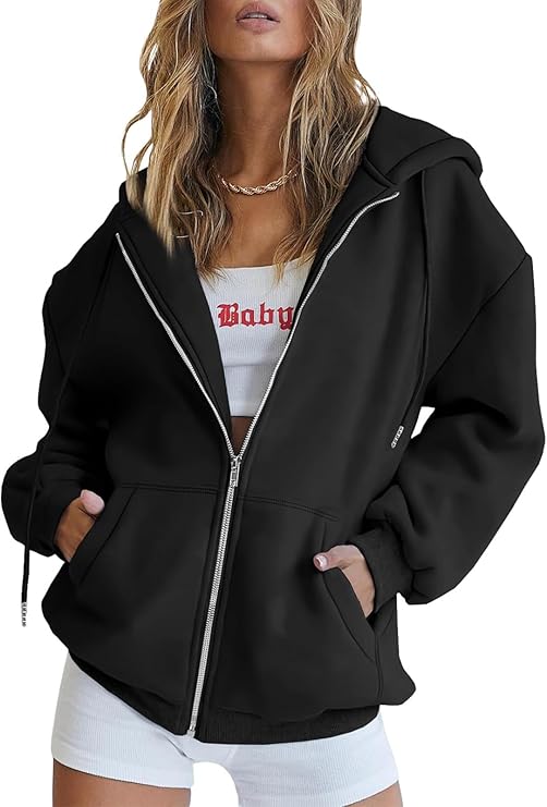 Trendy Queen Womens Zip Up Hoodies