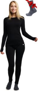 Merino.tech Merino Wool Base Layer Women Set