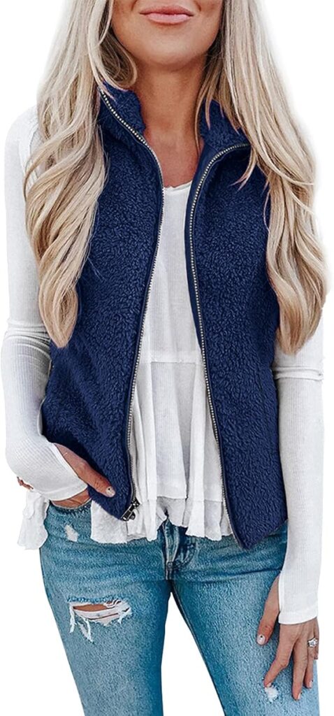 LOMON Womens Fuzzy Sherpa Fleece Jacket