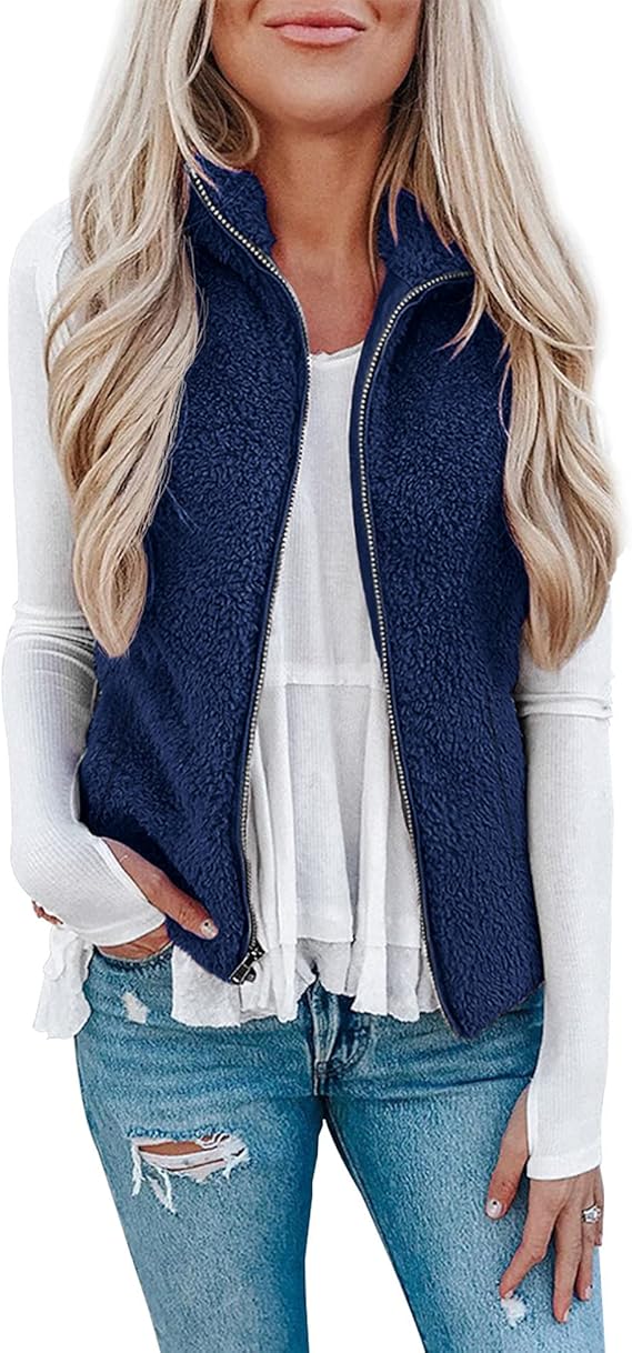 LOMON Womens Fuzzy Sherpa Fleece Jacket