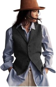 Womens Herringbone Tweed Waistcoat