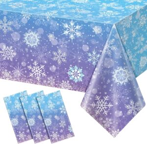3 Pack Winter Snowflake Plastic Tablecloth