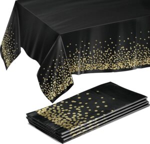 Prestee 4 Pack Gold and Black Table Cloth