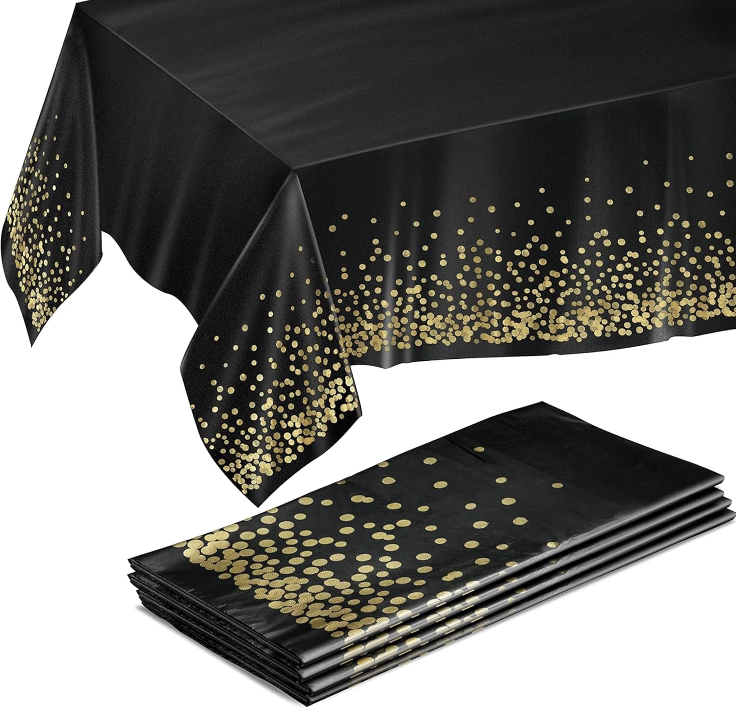 Prestee 4 Pack Gold and Black Table Cloth