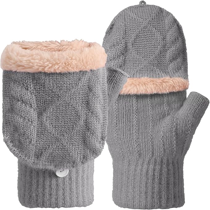 Winter Fingerless Gloves for Men Women