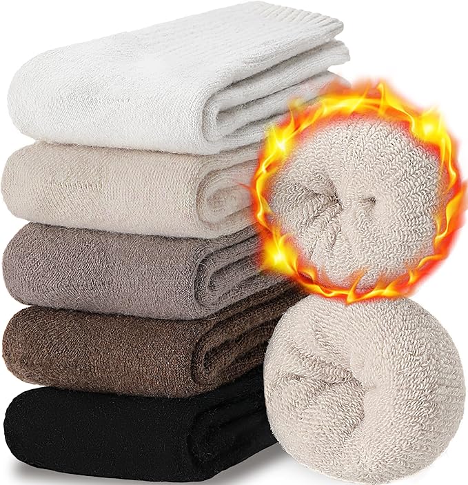 EBMORE 5 Pairs Women Merino Wool Boot Socks