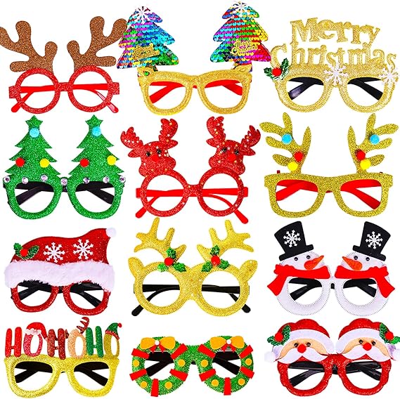 Max Fun 12Pcs Christmas Glasses