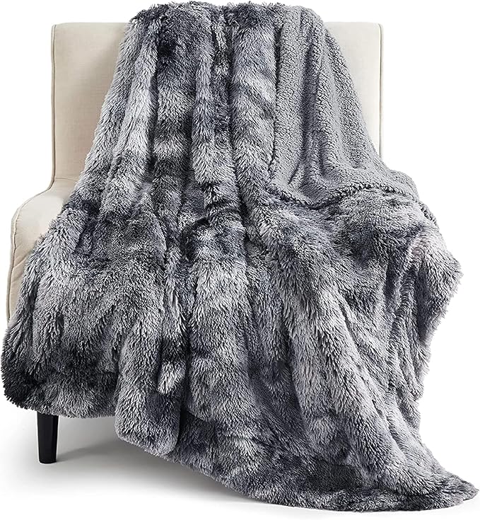 Fuzzy Faux Fur Throw Blanket